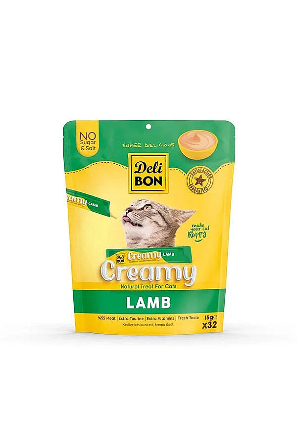 Krema Kuzu Etli Sıvı Kedi Ödülü 15 g x 32 Adet