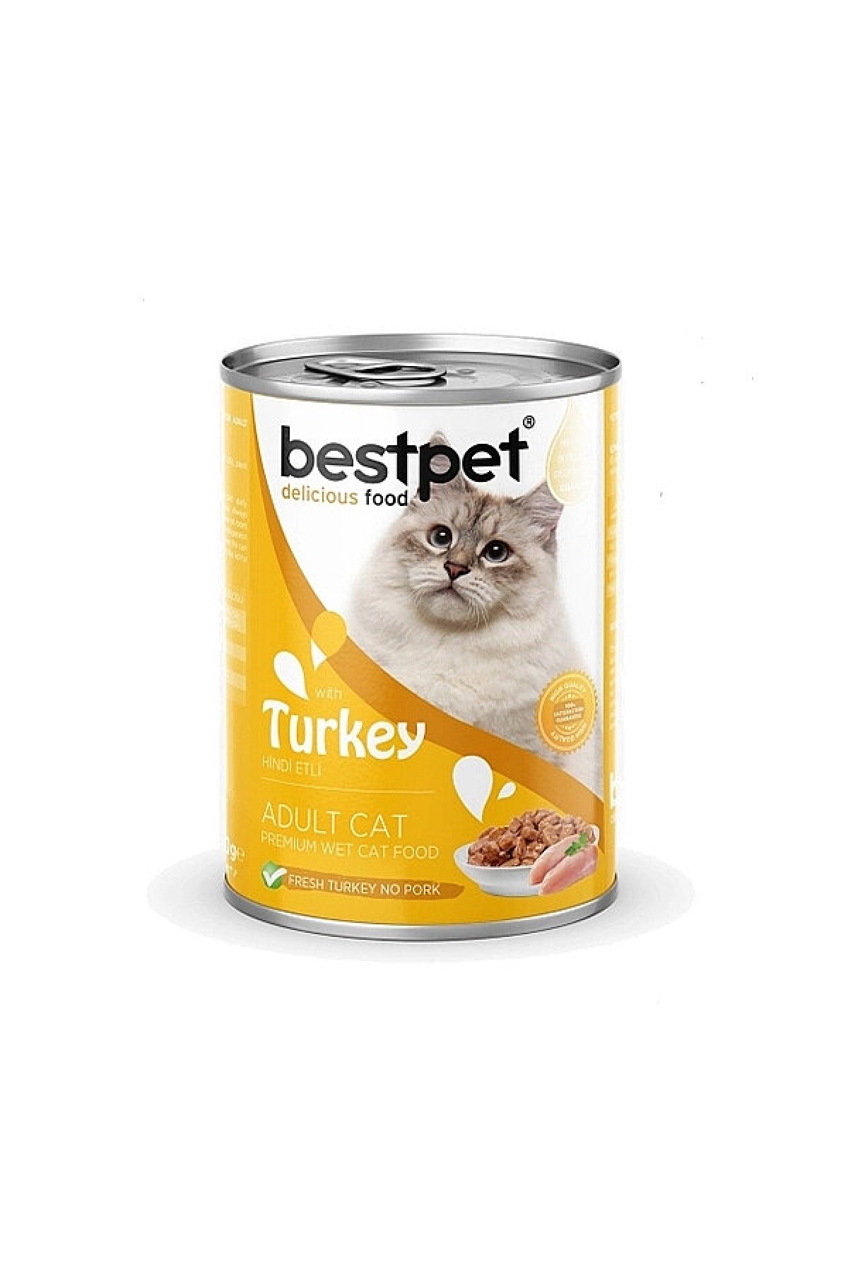 Hindi Etli Yetişkin Kedi Yaş Maması 400 g