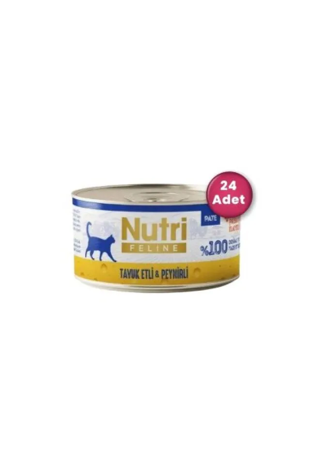 Tavuk Etli ve Peynirli Tahılsız Yetişkin Kedi Konservesi 70 gr X 24 Adet