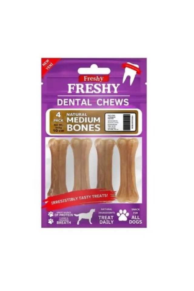Naturel Press Deri Köpek Çiğneme Kemiği 4'lü Paket