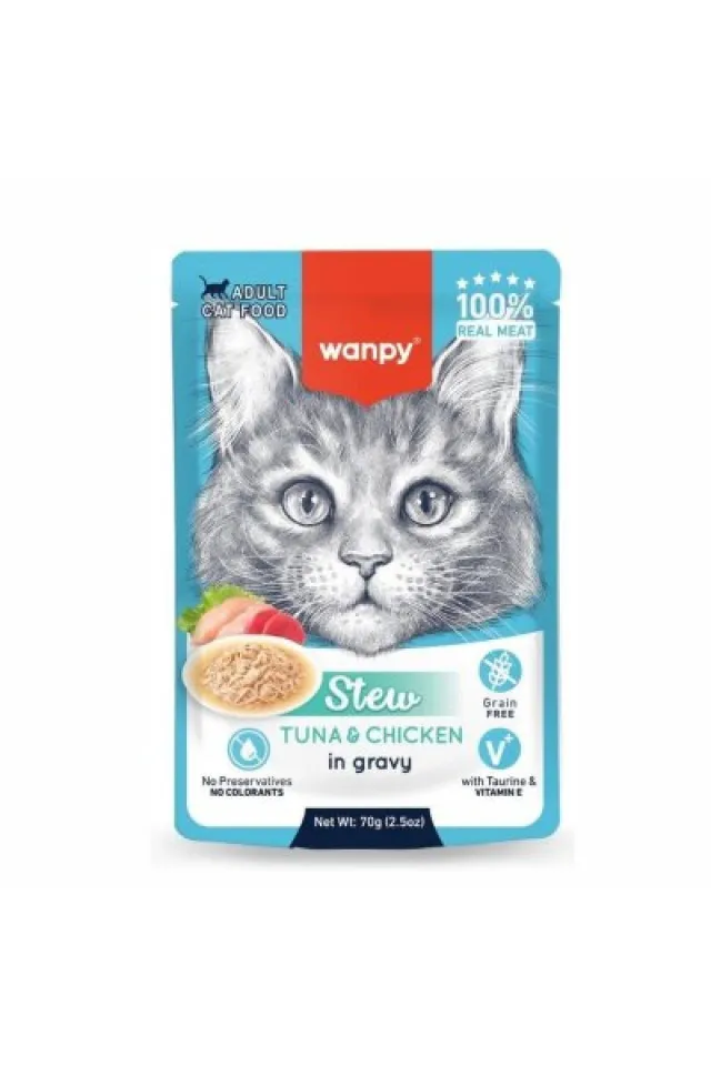 Stew Gravy Pocuh Ton Balıklı ve Tavuklu Yetişkin Yaş Kedi Maması 70 gr