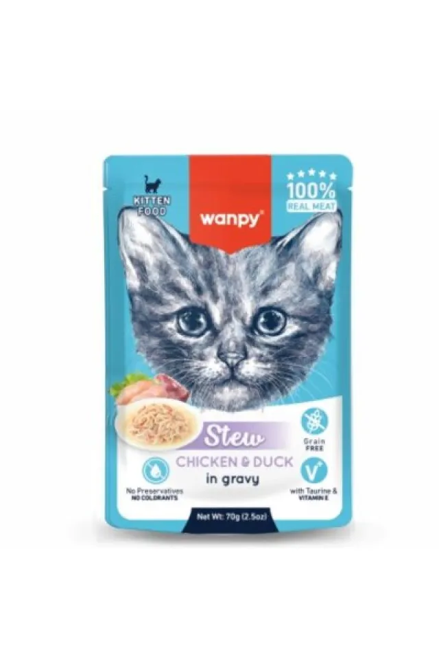 Stew Gravy Pouch Tavuklu ve Ördekli Yavru Yaş Kedi Maması 70 gr
