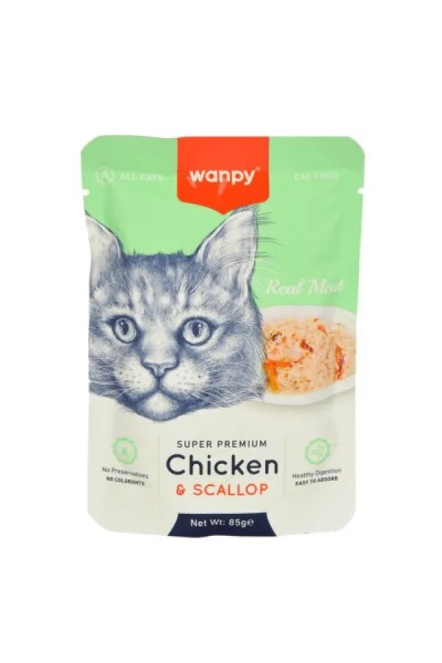 Pouch Tavuklu ve Deniz Taraklı Kedi Konservesi 85 gr