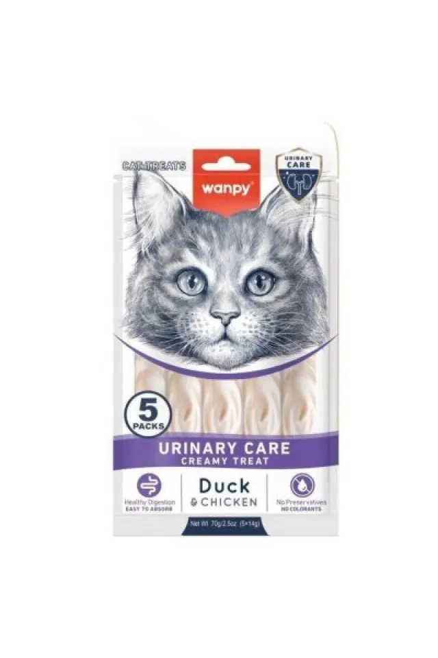 Urinary Care Ördekli ve Tavuklu Sıvı Krema Kedi Ödülü 5x14 Gr