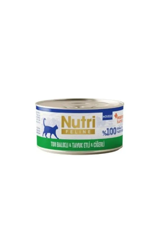 Mousse Ton Balıklı Tavuk Etli ve Ciğerli Tahılsız Yetişkin Kedi Konservesi 70 gr