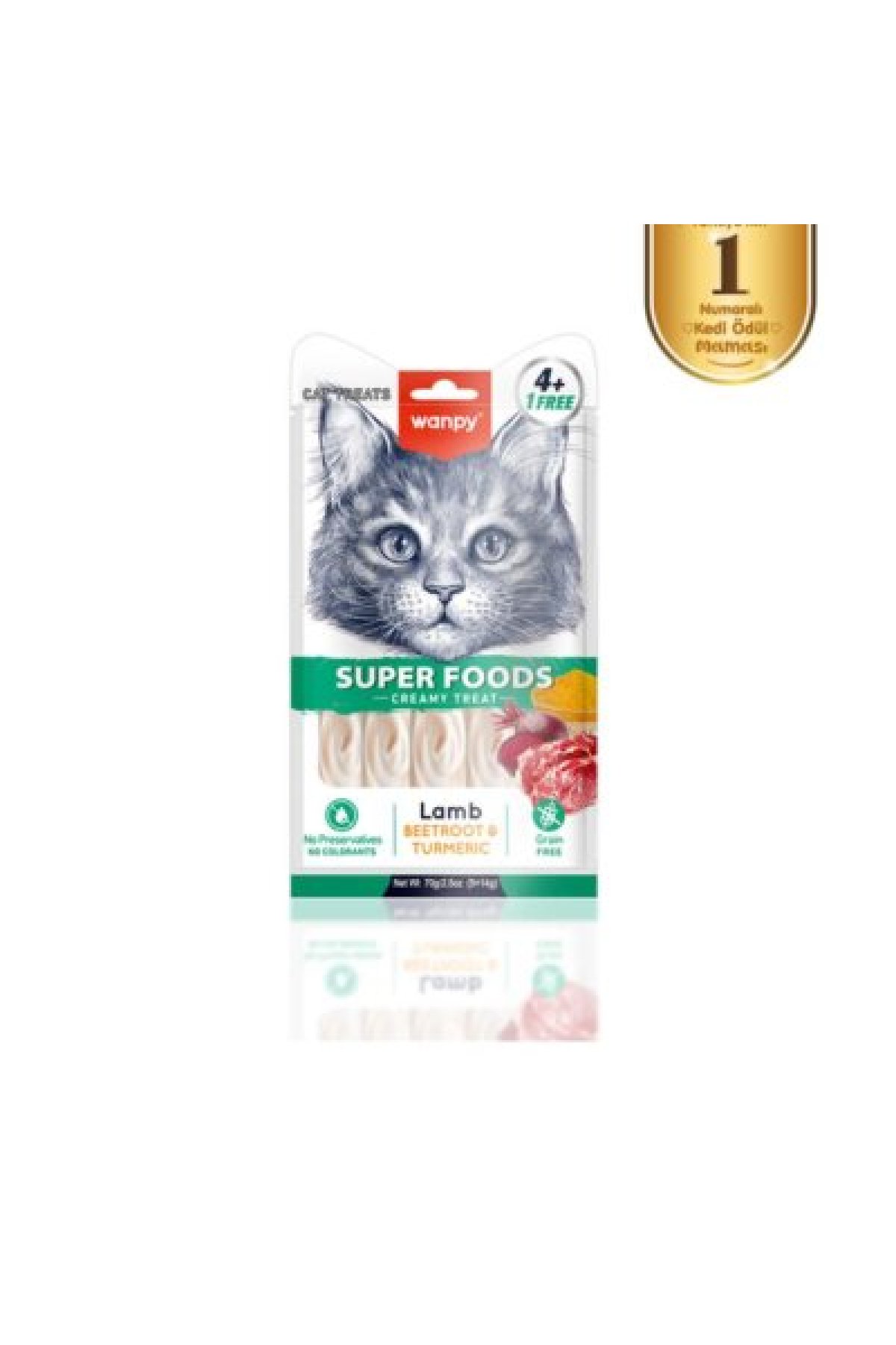 Superfood Kuzulu, Pancar & Zerdeçallı Krema Kedi Ödülü 5×14 Gr