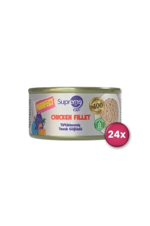 Cat Purrfect Tiftiklenmiş Tavuk Göğüslü Yetişkin Kedi Konservesi 70 gr X 24 Adet