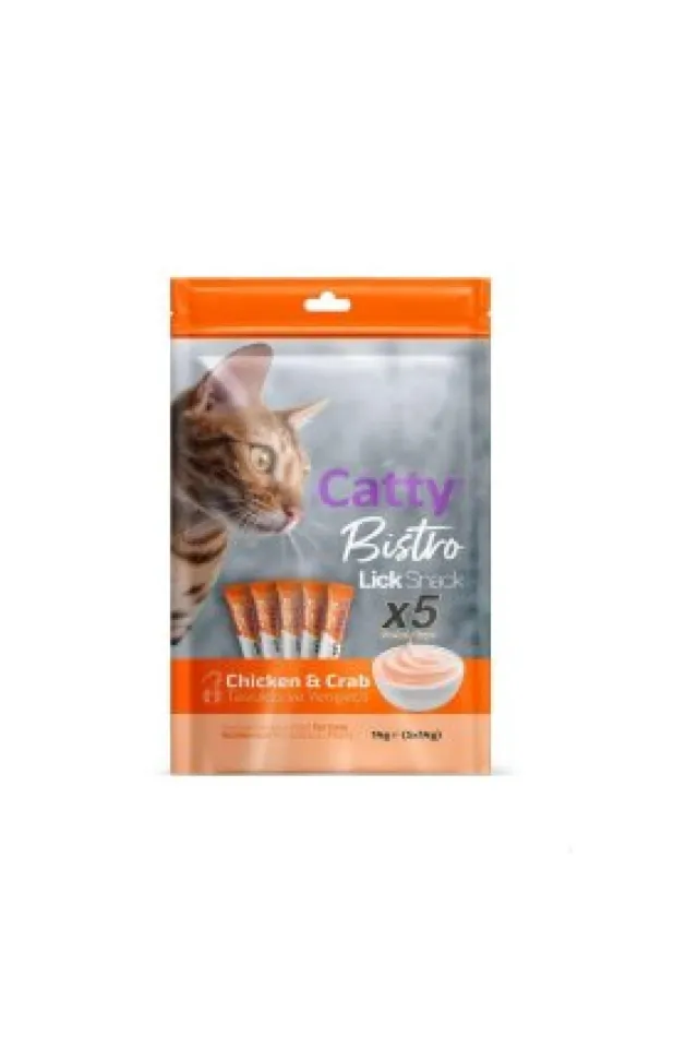 Bistro Tavuklu ve Yengeçli Yetişkin Kedi Krema Ödülü 5 x 14 Gr