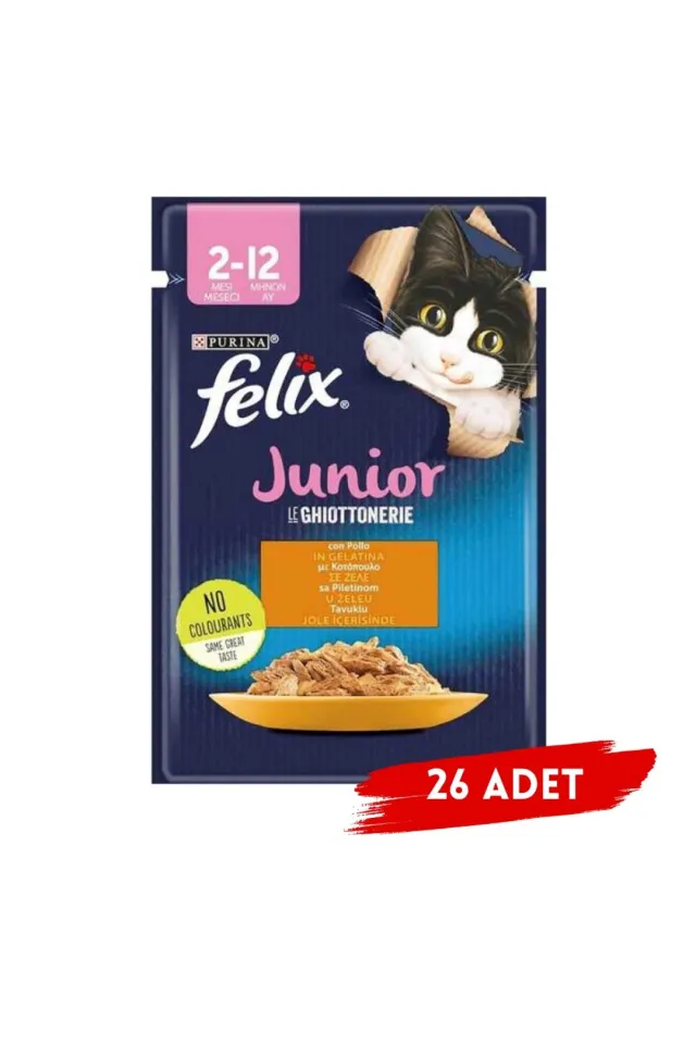 Junior Tavuklu Yaş Yavru Kedi Maması 85 Gr X 26 Adet