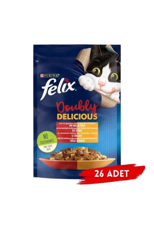 Tavuk Ve Sığır Etli Yaş Kedi Mamas 85 Gr X 26 Adet