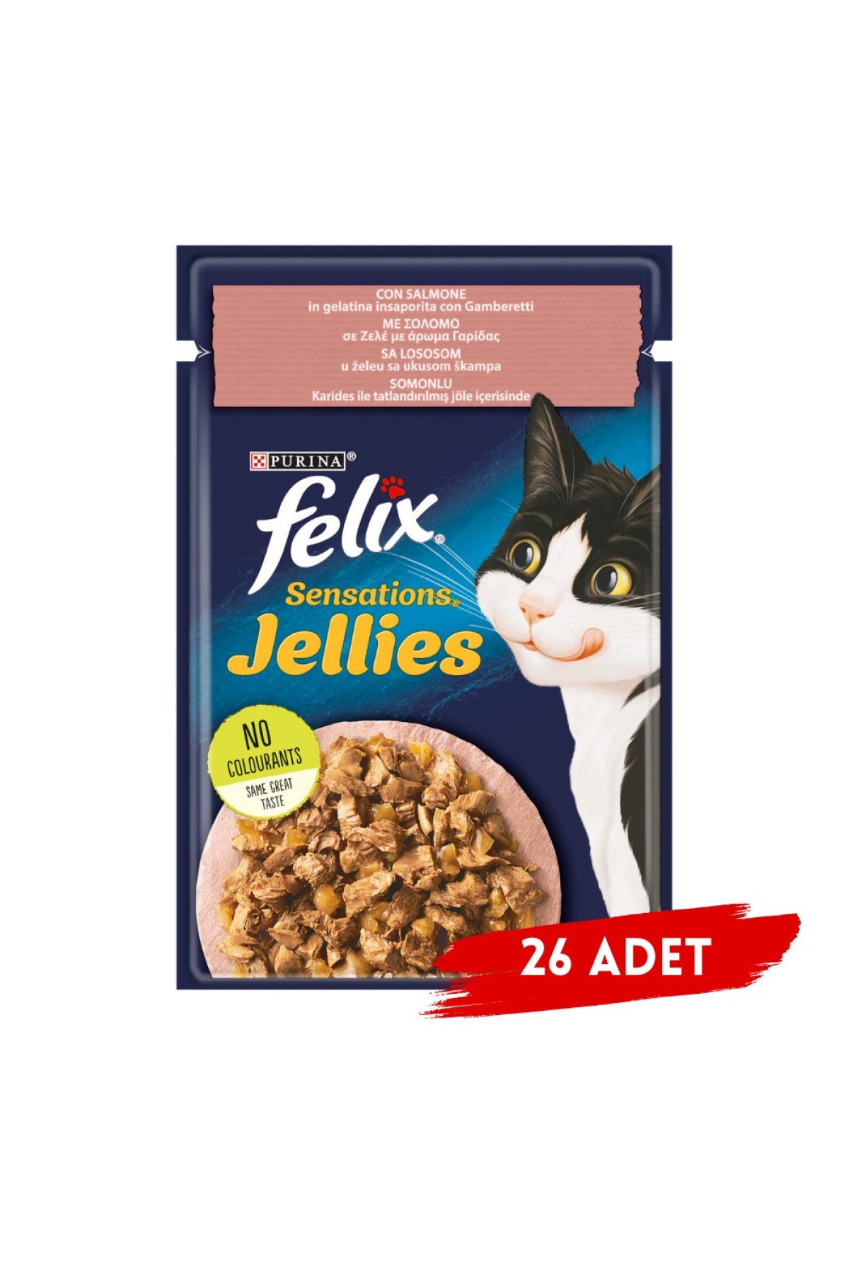 Somon ve Karidesli Yaş Kedi Maması 85 Gr X 26 Adet