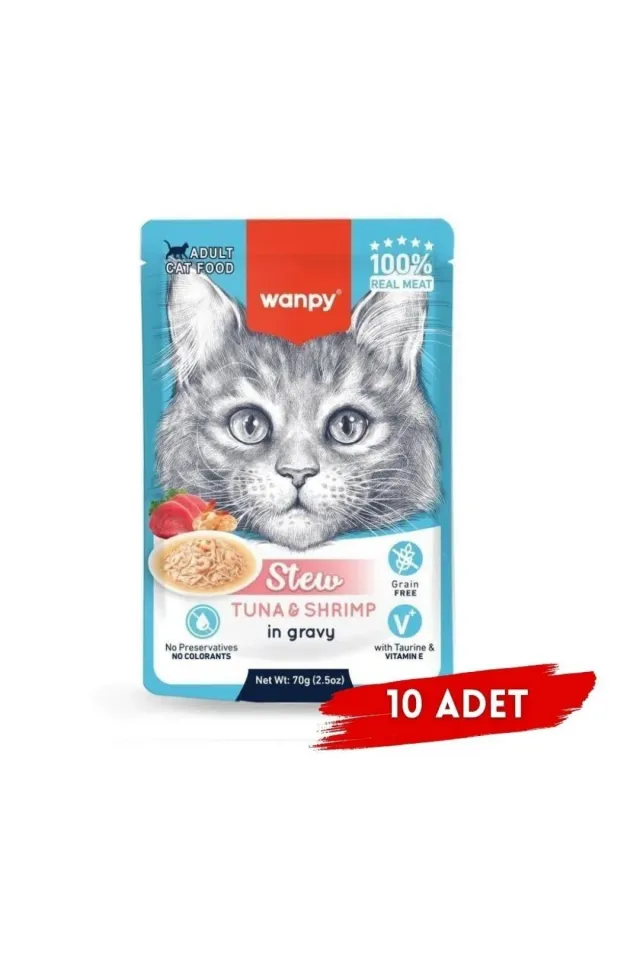Pouch Ton Balıklı Karidesli Yaş Kedi Maması 70g x 10 Adet