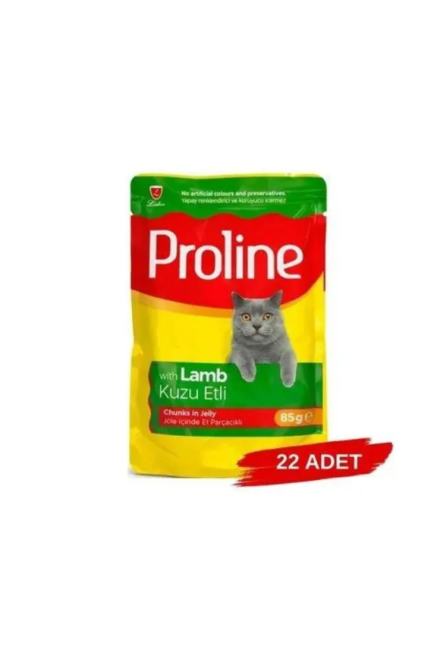 Kedi Konservesi Kuzu Etli Jelly İçinde Parçacıklı 85 Gr X 22 Adet