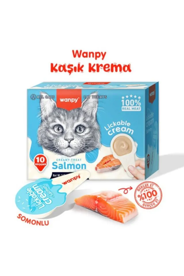 Somonlu Kaşıklı Kedi Ödül Kreması 10 x 16 Gr - 160 Gr