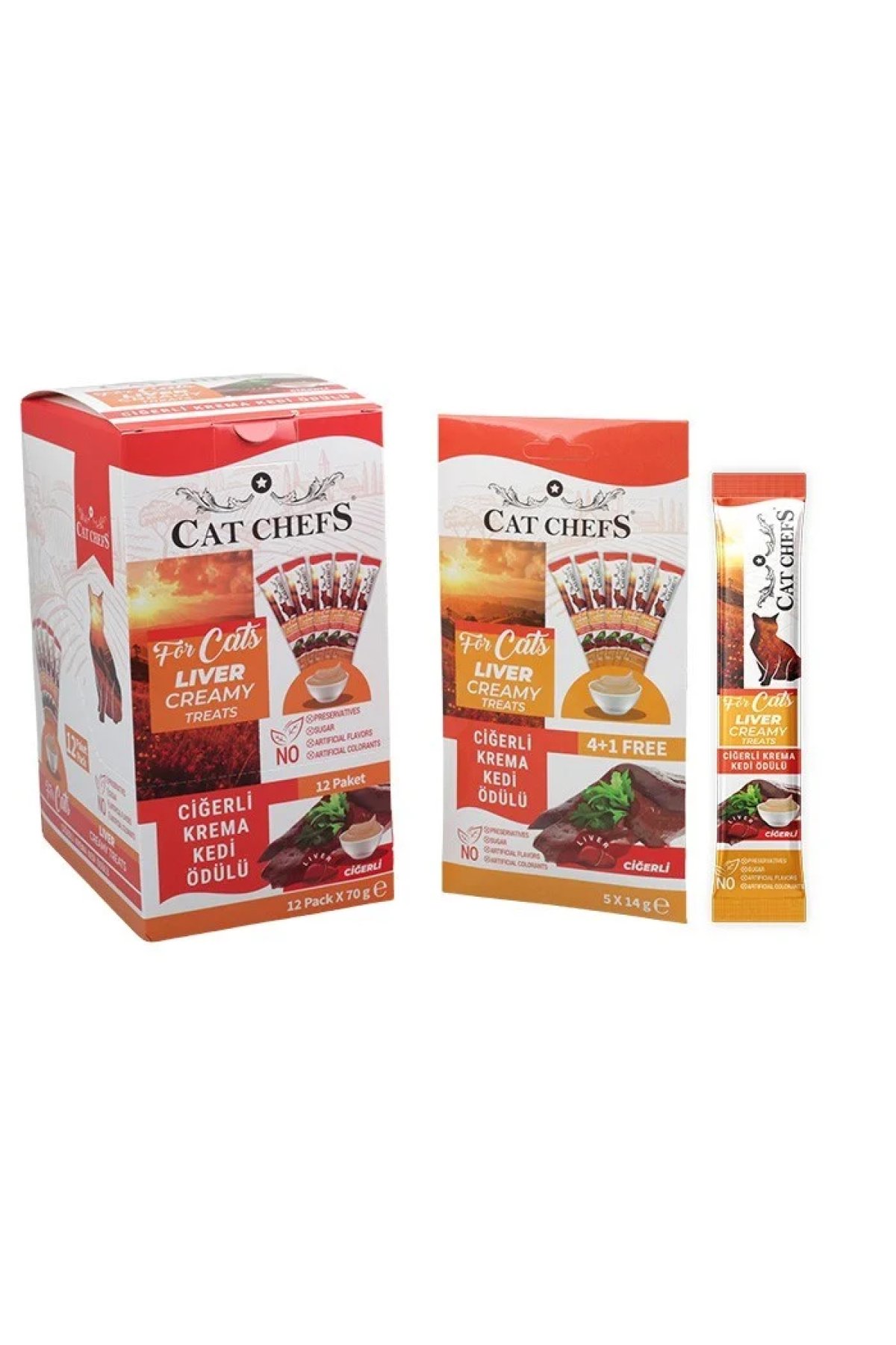 Ciğerli Krema Kedi Ödülü 5x14 Gr