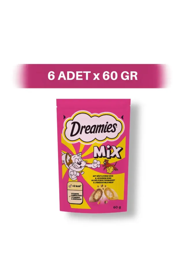 Sığır Eti ve Peynir Dolgulu Bisküvi Kedi Ödül Maması 6 x 60 gr