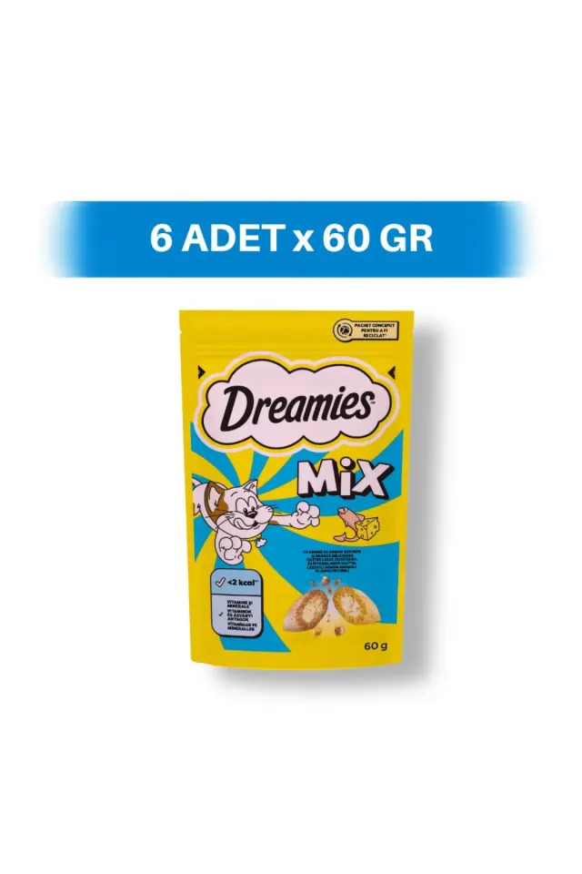 Somon, Balık ve Peynir Dolgulu Bisküvi Kedi Ödül Maması 6 x 60 gr