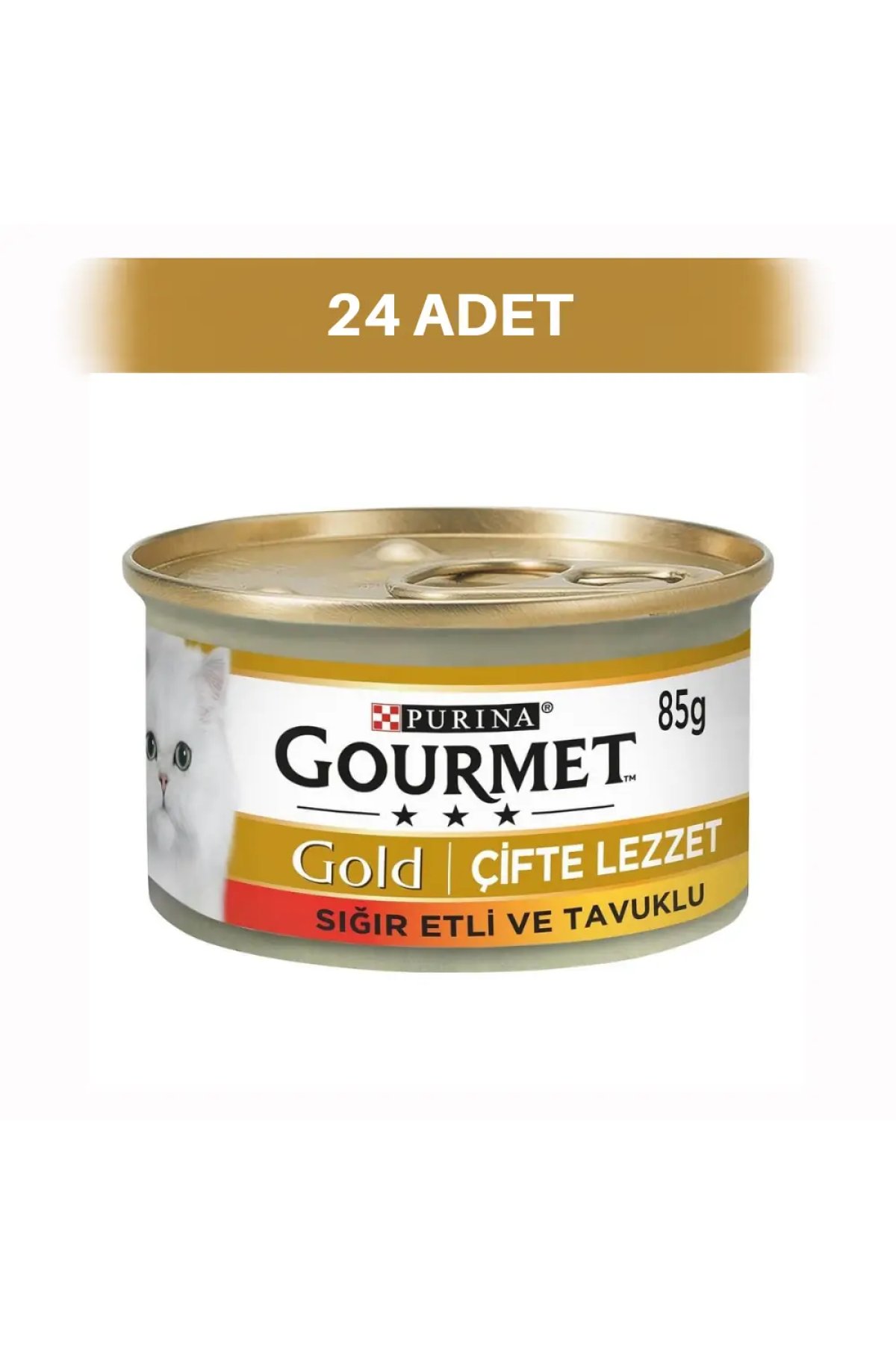 Çifte Lezzet Sığır Etli ve Tavuklu Kedi Konservesi 24 x 85 gr