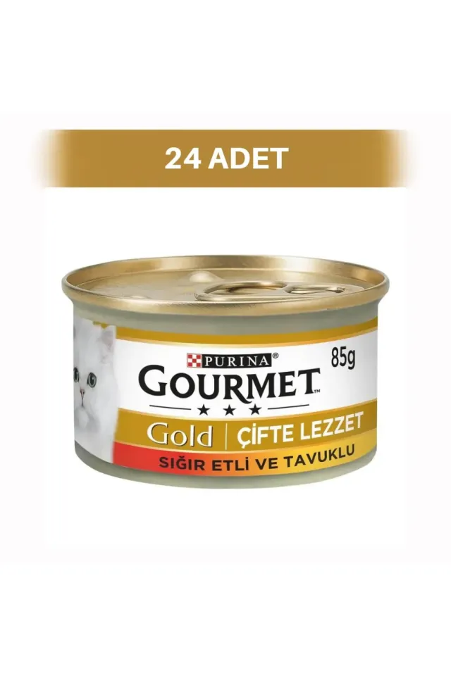 Çifte Lezzet Sığır Etli ve Tavuklu Kedi Konservesi 24 x 85 gr