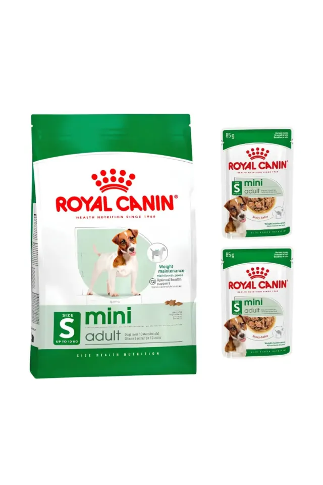 Mini Küçük Irk Yetişkin Köpek Maması 2 kg + 2 Adet Pouch Köpek Yaş Maması
