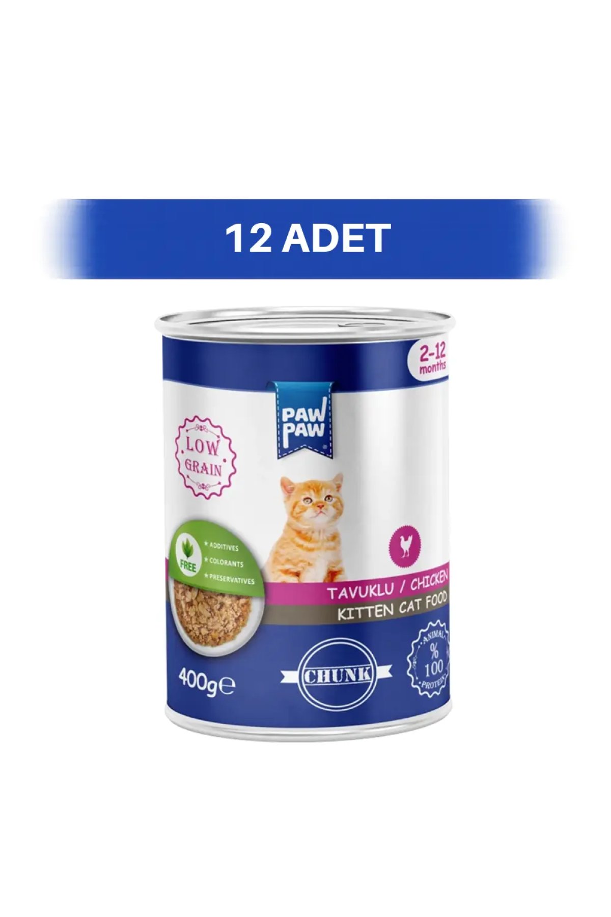 Tavuklu Chunk Yavru Kedi Konservesi 12 x 400 gr