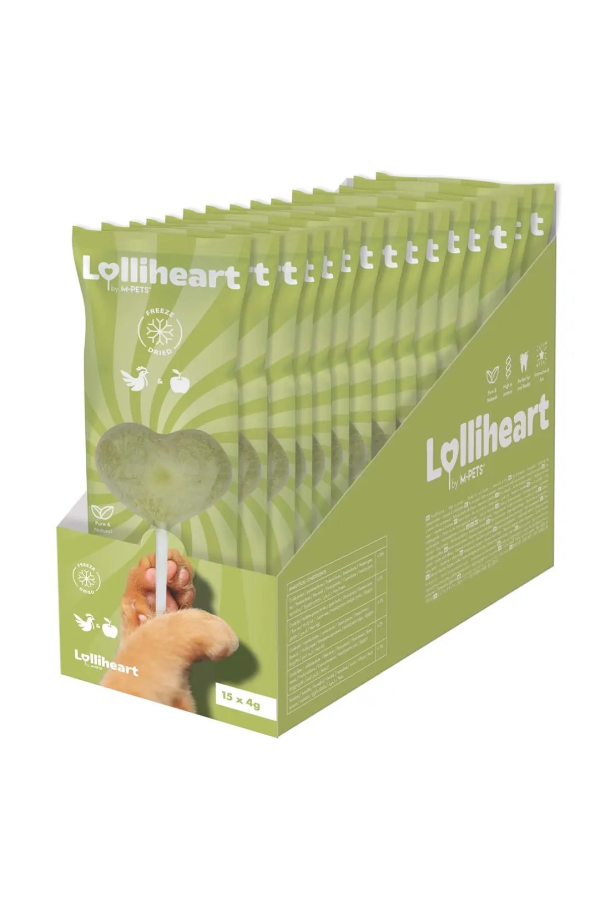Lolliheart Tavuklu ve Elmalı Lolipop Kedi Ödül Maması 15 x 4 gr