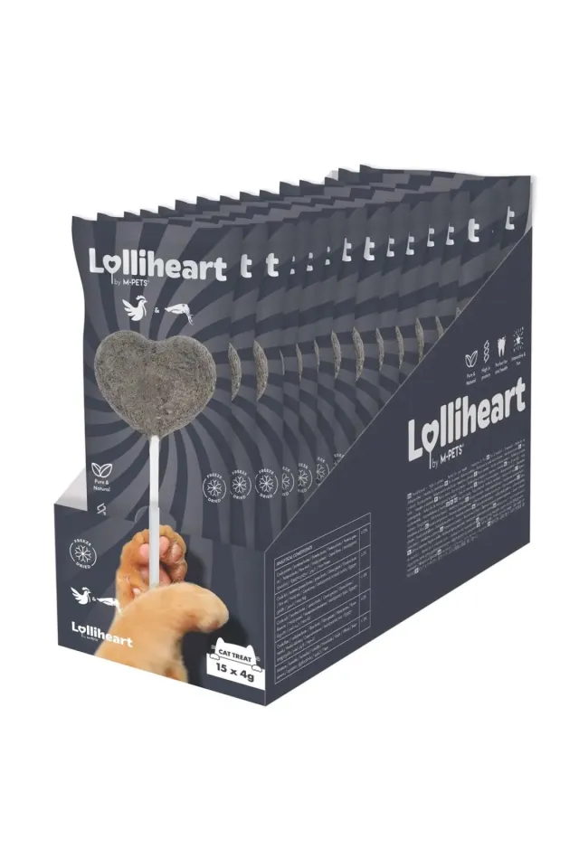 Lolliheart Tavuklu ve Mürekkep Balıklı Lolipop Kedi Ödül Maması 4gr (15'li)