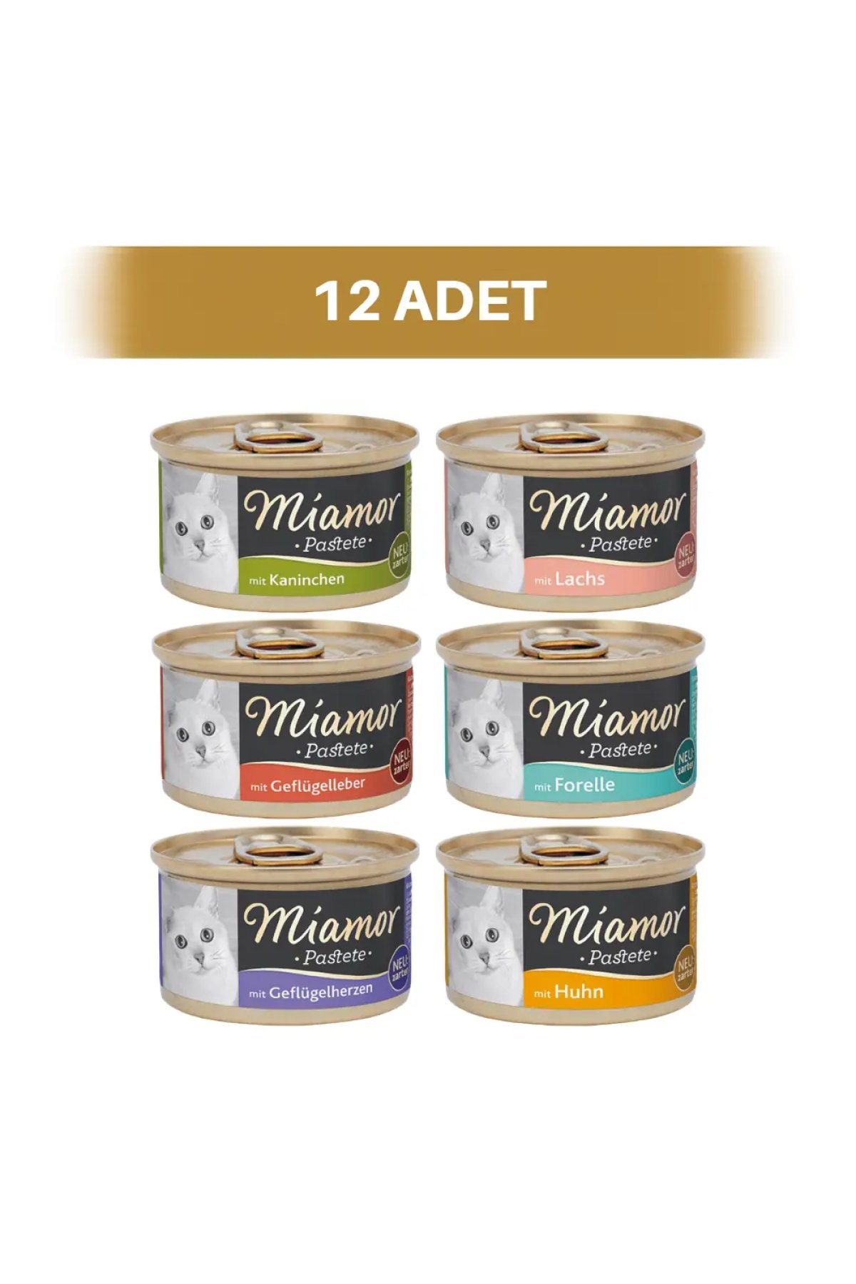 6 Çeşit Karma Yetişkin Kedi Konservesi 12 x 85 gr