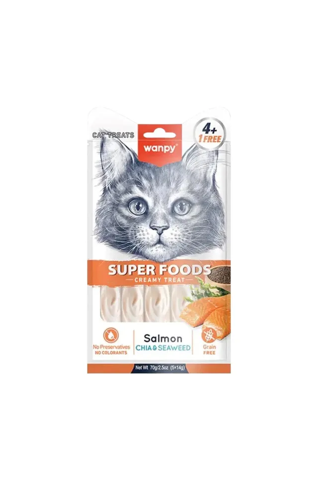 Superfood Somonlu, Chia & Deniz Yosunlu Krema Kedi Ödülü 14 gr 5'li