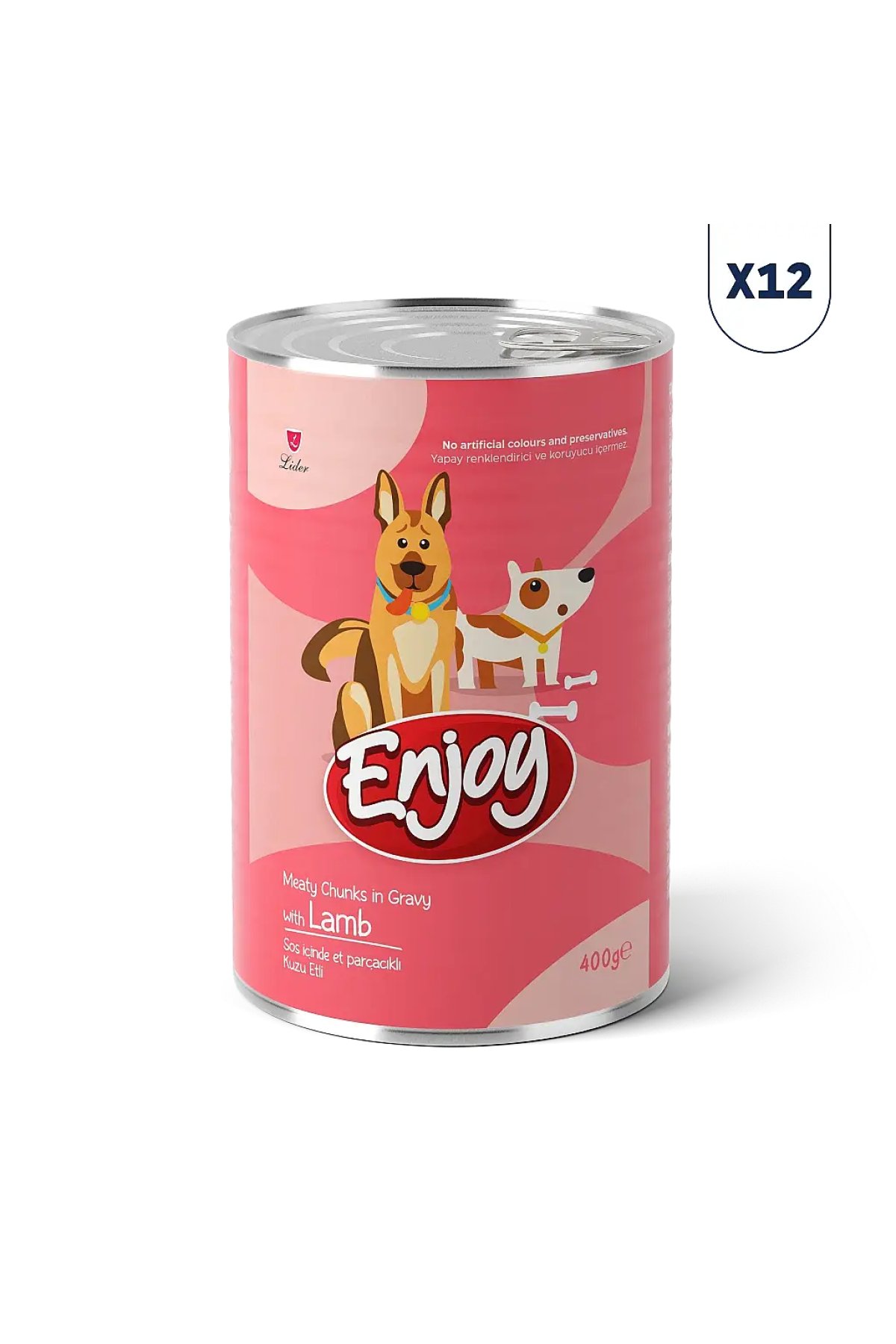 Sos İçinde Et Parçacıklı Kuzu Etli Yetişkin Köpek Konservesi 400 gr 12'li