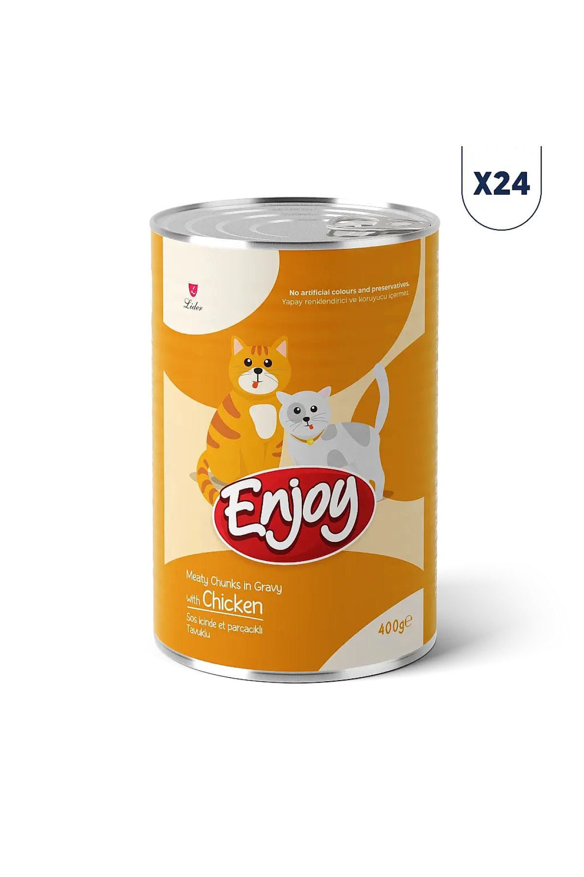 Sos İçinde Et Parçacıklı Tavuklu Yetişkin Kedi Konservesi 400 gr 24'lü