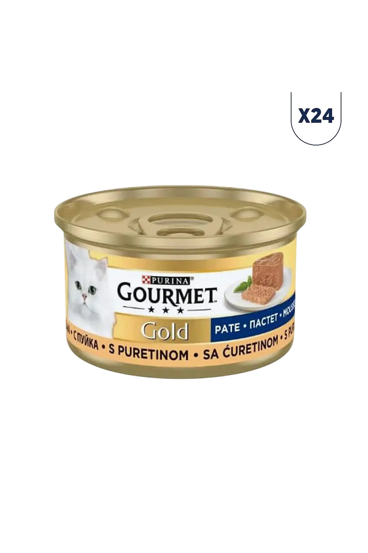 Gold Kıyılmış Hindili Kedi Konservesi 85 gr 24'lü