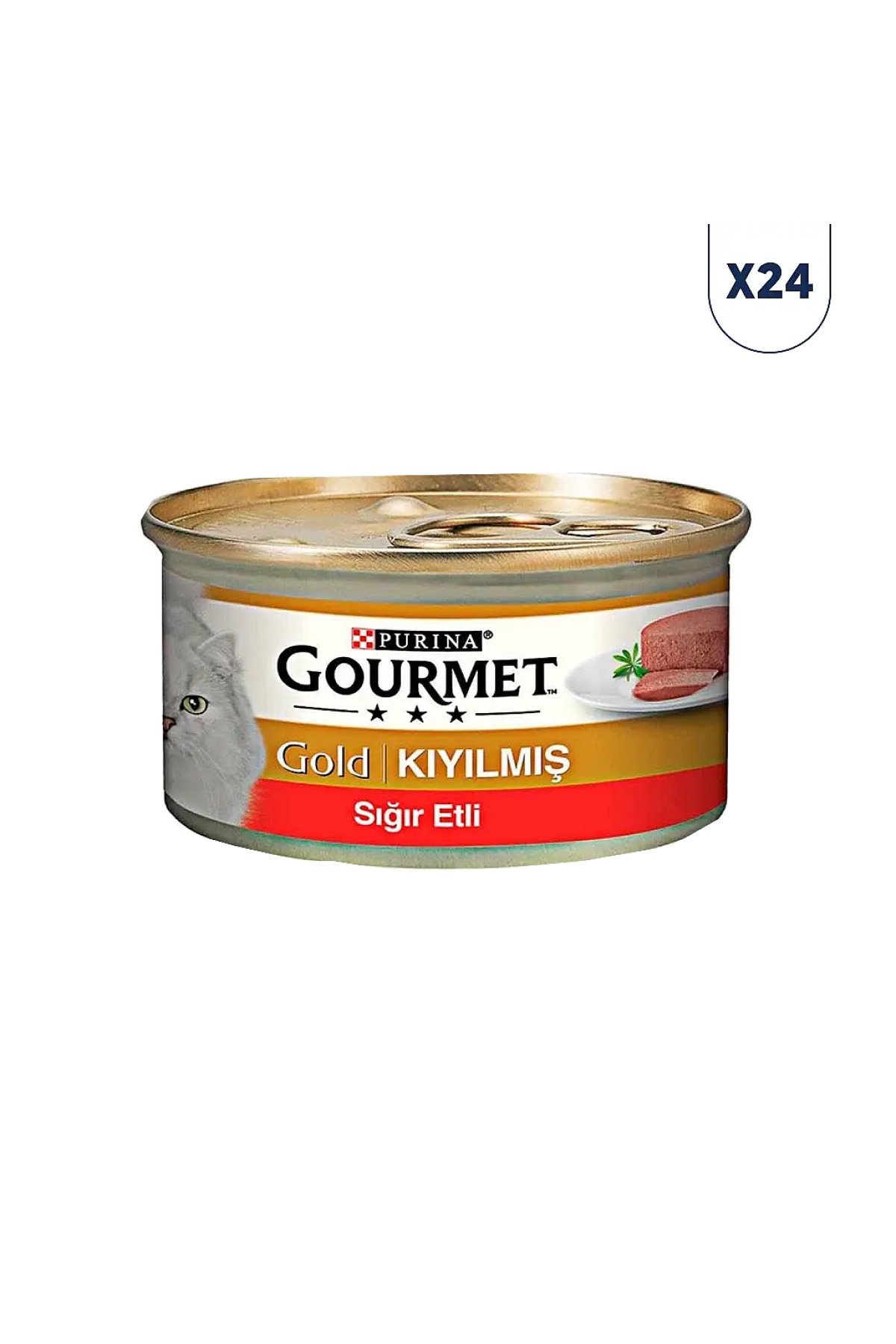 Gold Kıyılmış Sığır Etli Kedi Konservesi 85 gr 24'lü