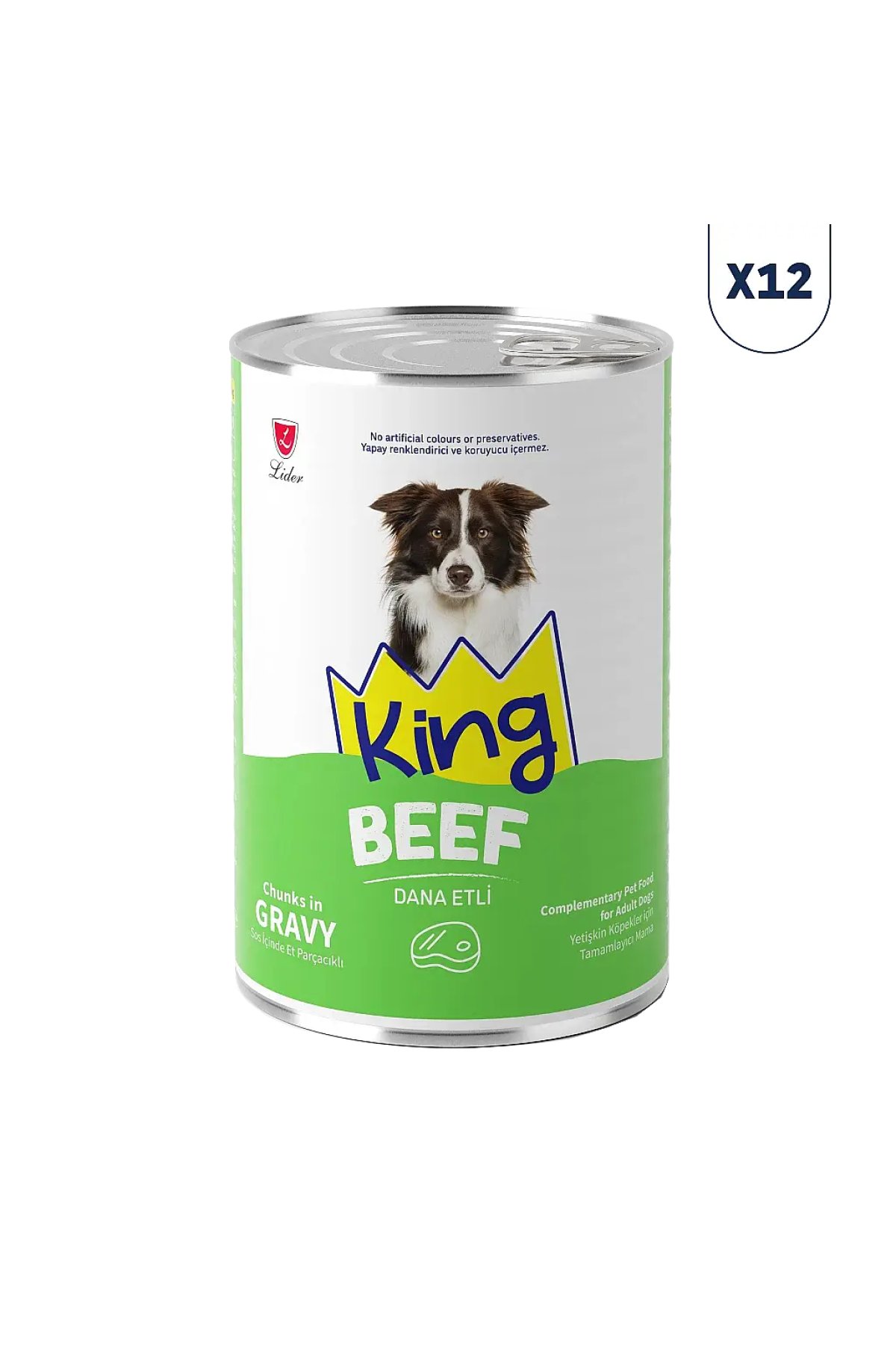 Sos İçerisinde Et Parçacıklı Dana Etli Köpek Konservesi 400 gr 12'li