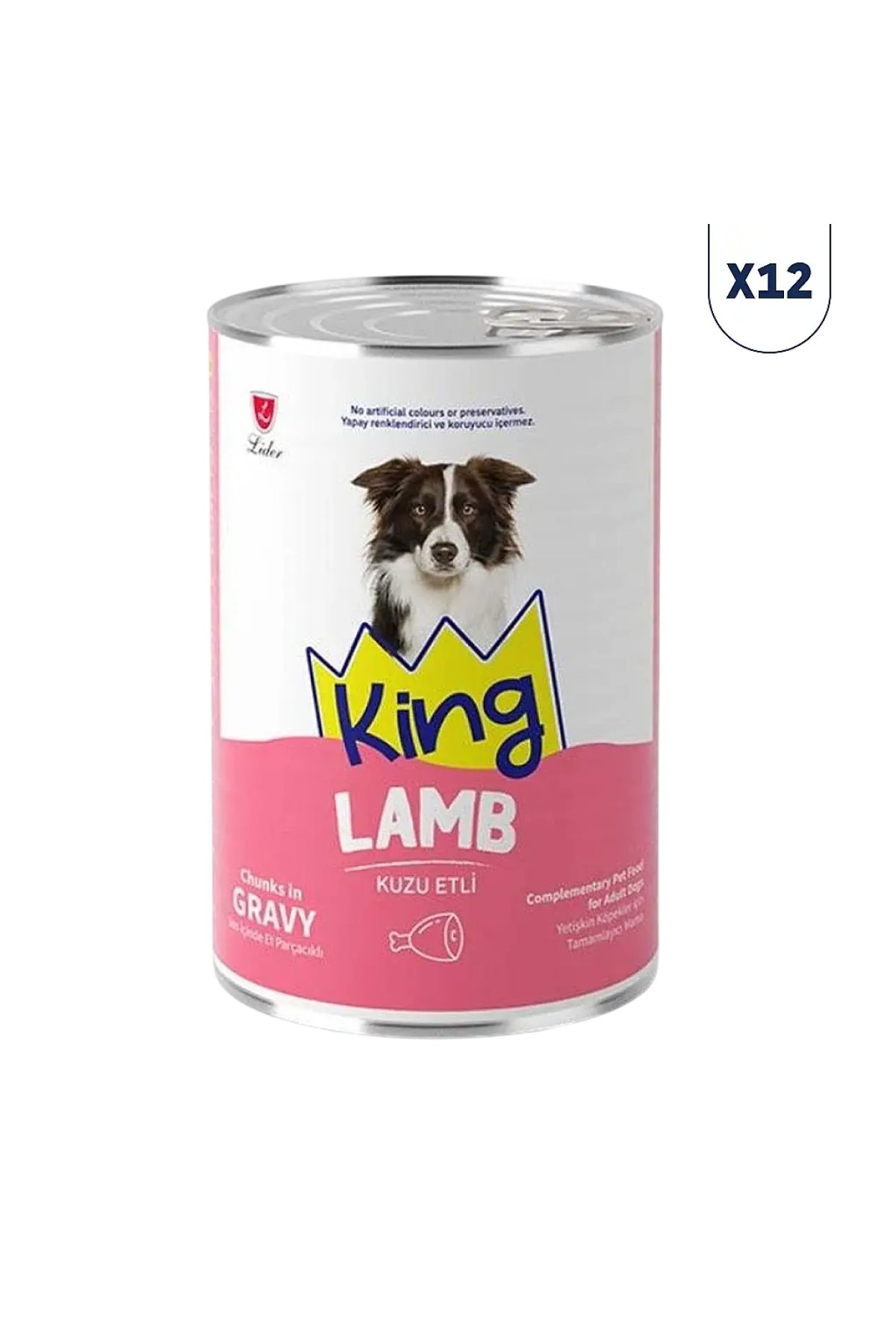 Sos İçerisinde Et Parçacıklı Kuzu Etli Köpek Konservesi 400 gr 12'li