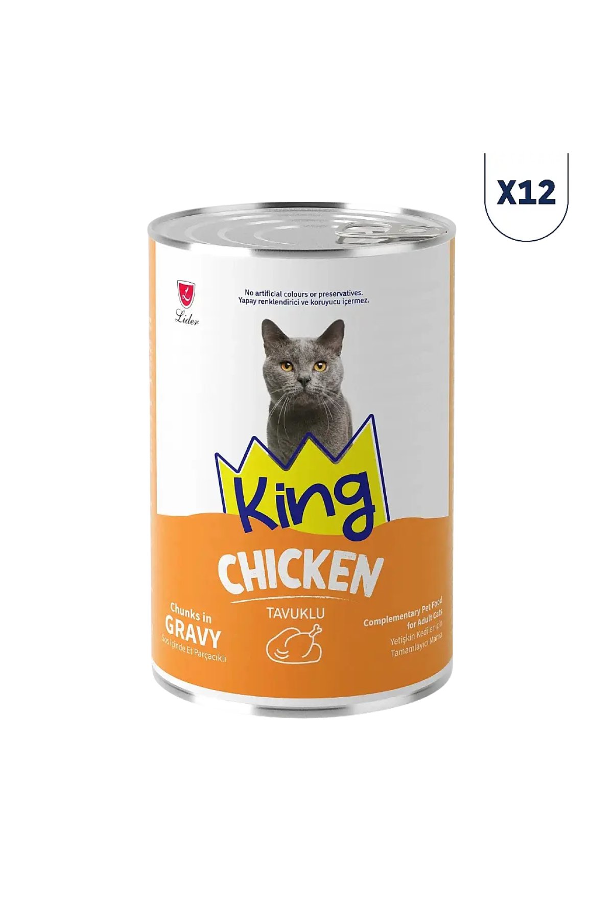 Sos İçerisinde Et Parçacıklı Tavuklu Kedi Konservesi 400 gr 12'li