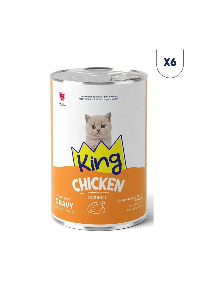 Sos İçerisinde Et Parçacıklı Tavuklu Yavru Kedi Konservesi 400 gr 6'lı