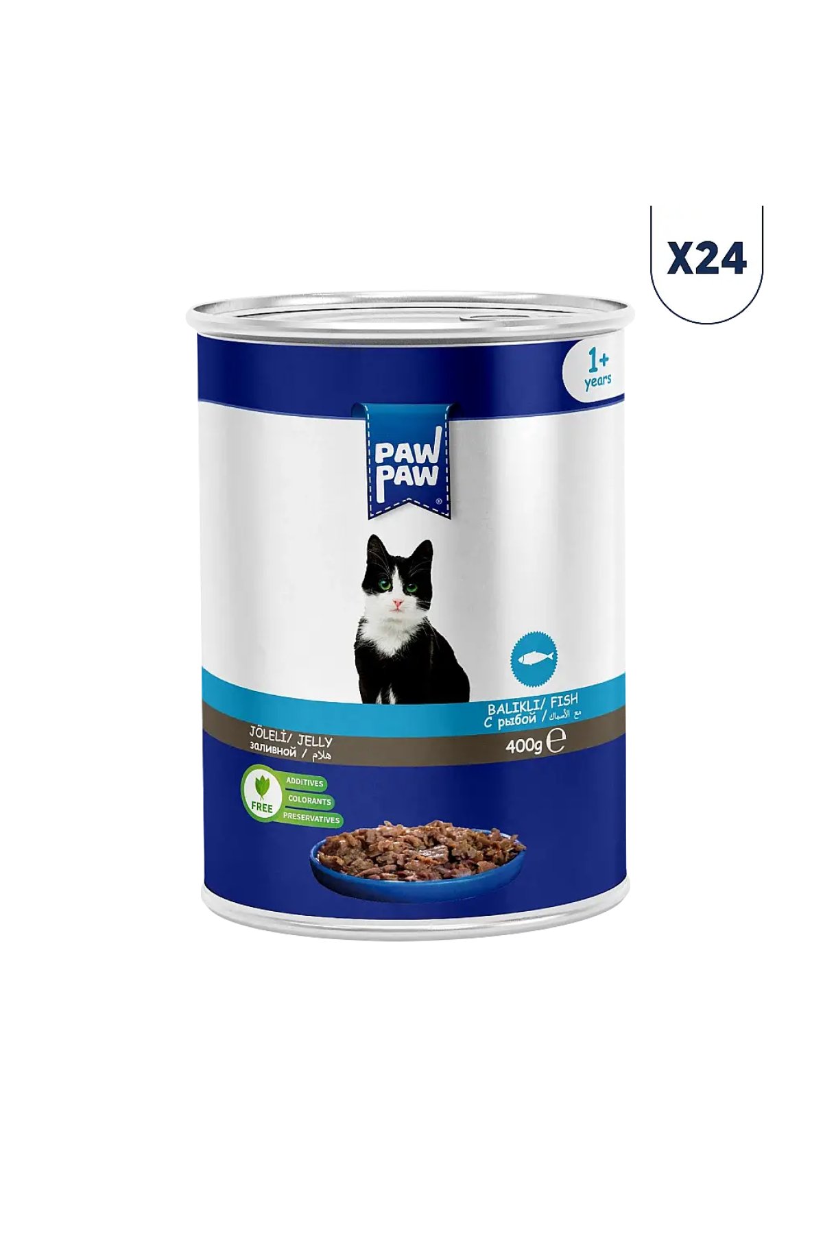 Balık Etli Yetişkin Kedi Konserve Maması 400 gr 24'lü
