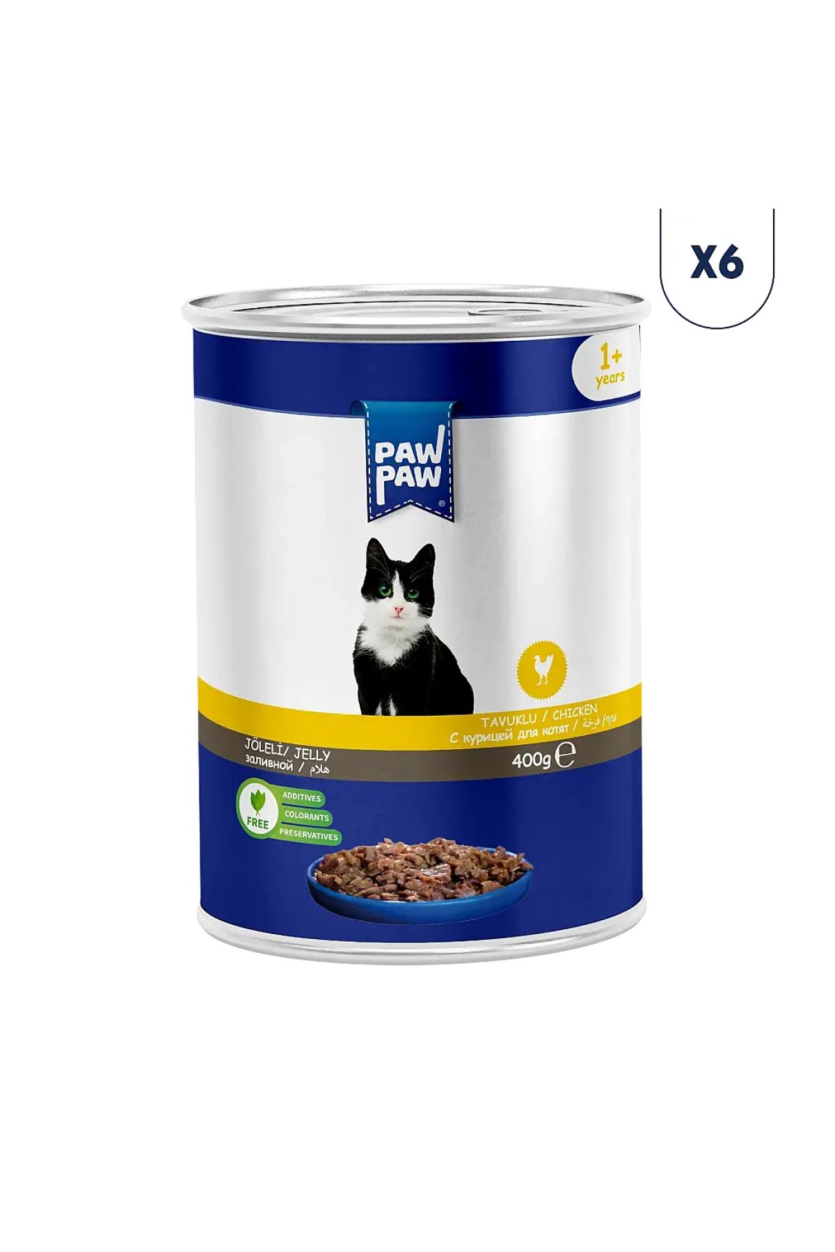 Tavuk Etli Yetişkin Kedi Konserve Maması 400 gr 6'lı