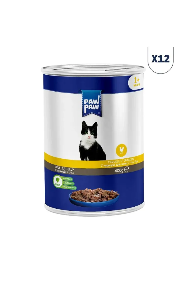 Tavuk Etli Yetişkin Kedi Konserve Maması 400 gr 12'li