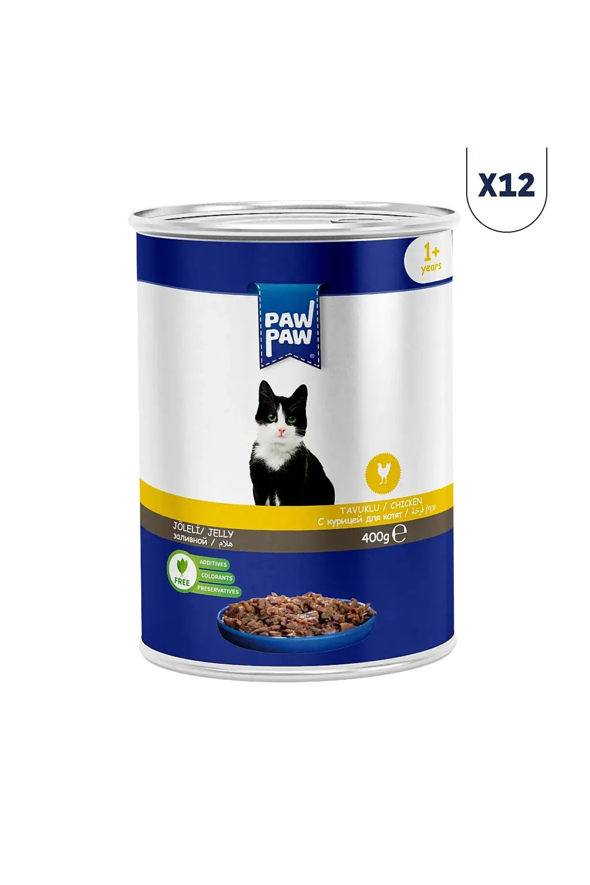 Tavuk Etli Yetişkin Kedi Konserve Maması 400 gr 12'li