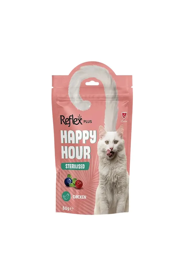 Plus Happy Hour Tavuklu Yaban Mersinli ve Kızılcıklı Kısırlaştırılmış Kedi Ödül Maması 60 gr