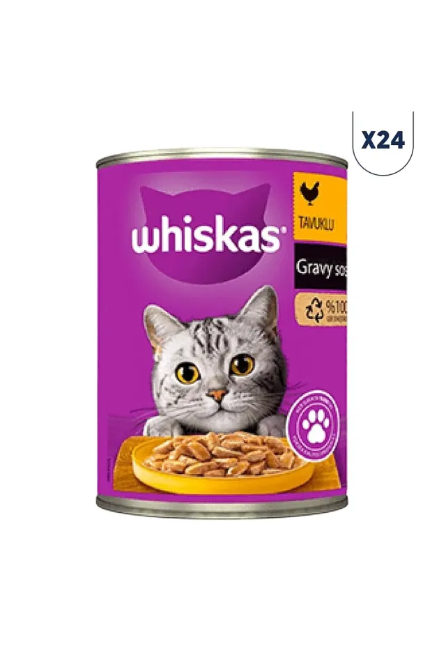 Sos İçinde Tavuklu Yetişkin Kedi Konservesi 400 gr 24'lü