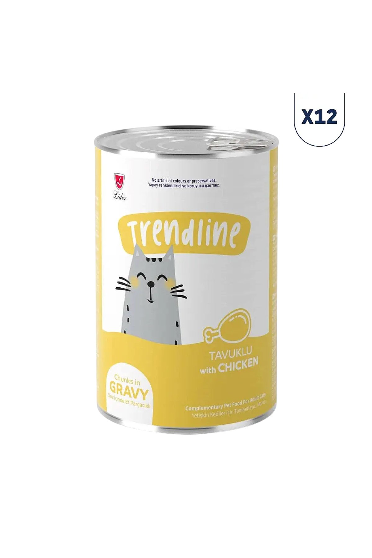 Sos İçerisinde Et Parçacıklı Tavuk Etli Yetişkin Kedi Konservesi 400 gr 12'li