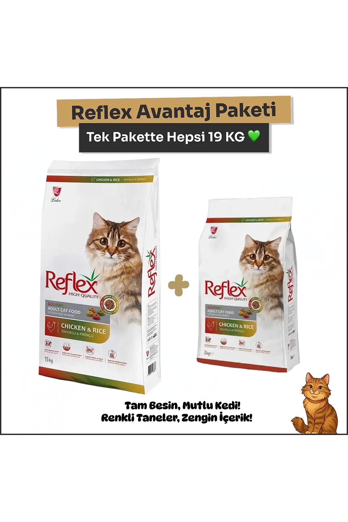 Multi Color Tavuklu Kuru Kedi Maması 19 kg – Renkli Taneli Dev Ekonomik Paket!