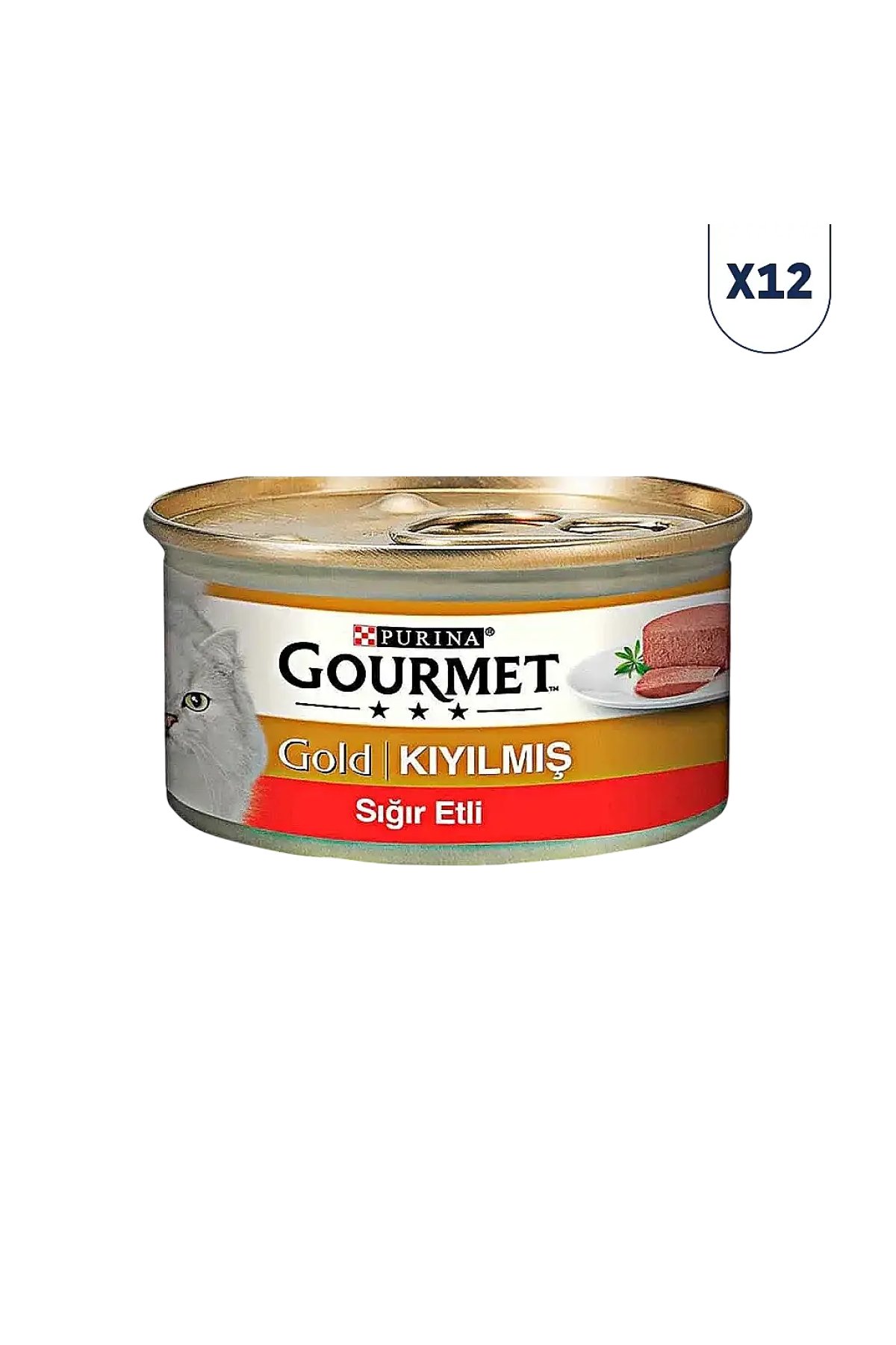 Gold Kıyılmış Sığır Etli Kedi Konservesi 85 gr 12'li