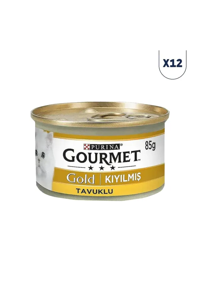Gold Kıyılmış Tavuklu Yetişkin Kedi Konservesi 85 gr 12'li