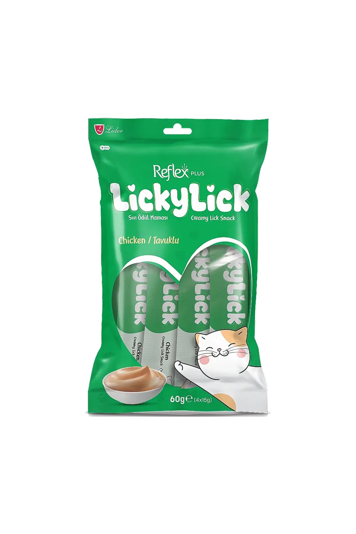 Plus LickyLick Tavuklu Sıvı Kedi Ödül Maması 15 gr 4'lü