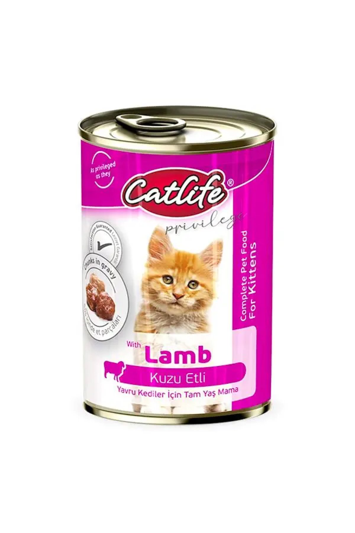 Kuzu Etli Yavru Kedi Konservesi 400Gr