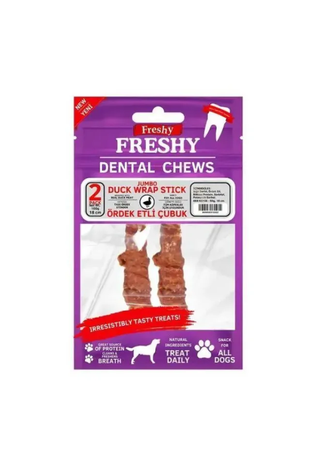 Dental Chews Jumbo Duck Wrap Stick Ördekli Çubuk Köpek Ödülü 2li